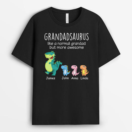 0009AUK1 personalised best daddysaurus t shirt_2