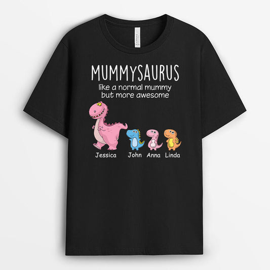0009AUK1 personalised best mummysaurus t shirt