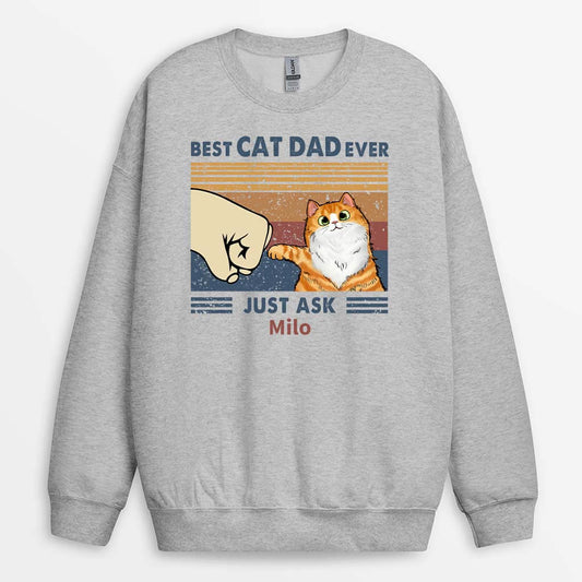 0060WUK1 Personalised Sweatshirt gifts Cat Lovers Text