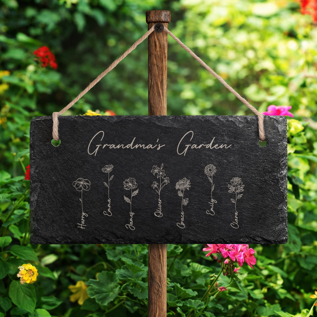 0065AUS2 personalized engraved slate garden signs momgrandmas garden gifts 0065ae6p5a