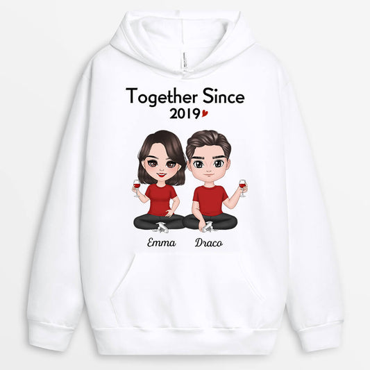0176HUK2 Personalised Hoodie Gifts Lovers Couples Lovers