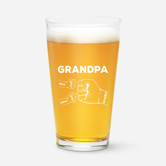 0263IUS2 personalized grandpa gifts fist bump beer glasses 0263IKL8B