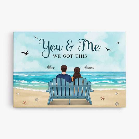 0482C535GUK2 Personalised Canvas Gifts People Couples Beach