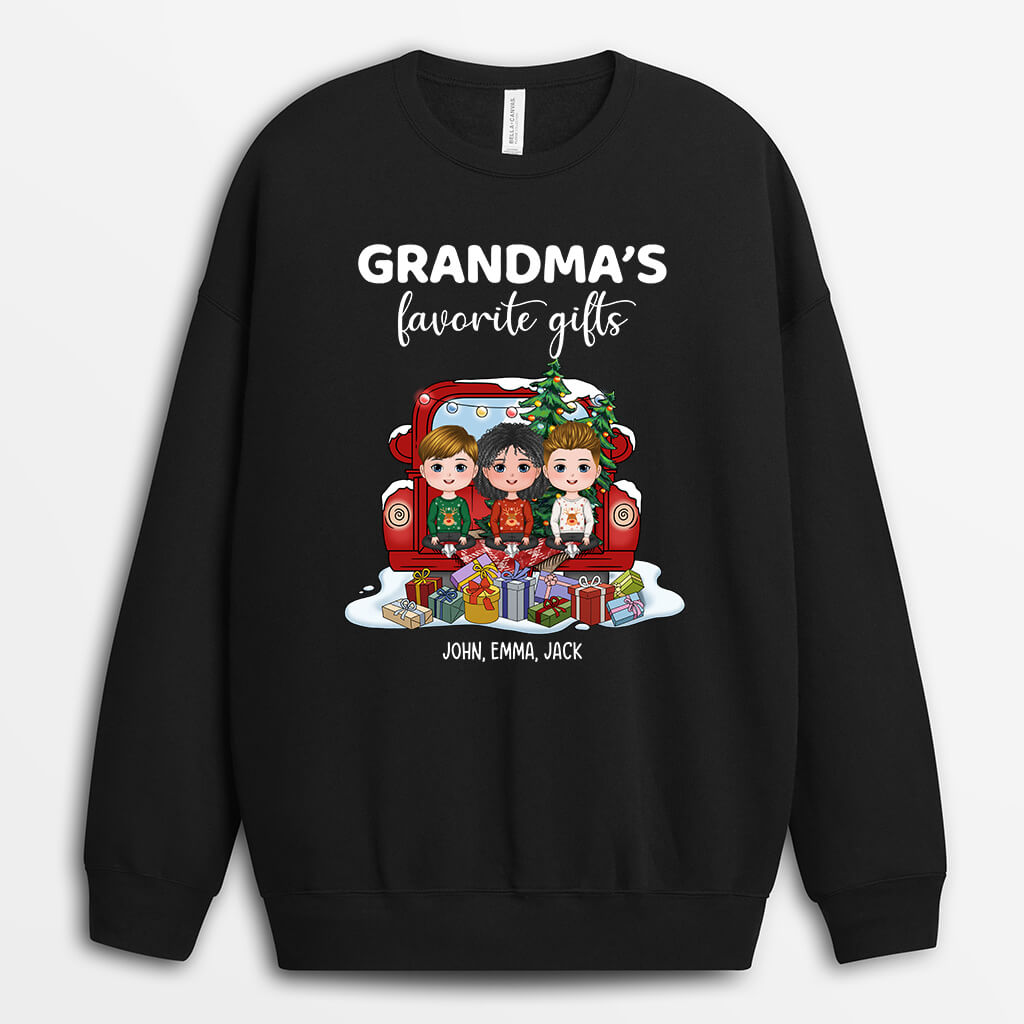 0539WUK2 Personalised Sweatshirt Gifts Grandkids Grandma Grandpa