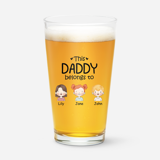 0827IUS1 personalized beer glasses this daddy belongs to gifts_ 0827I8N8B