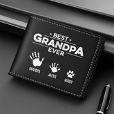 0854JUS2 personalized dad wallet with handprints best dad ever gifts 0854JKQ0B