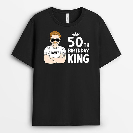 0905AUK1 Personalised T shirts Gifts Birthday King 50
