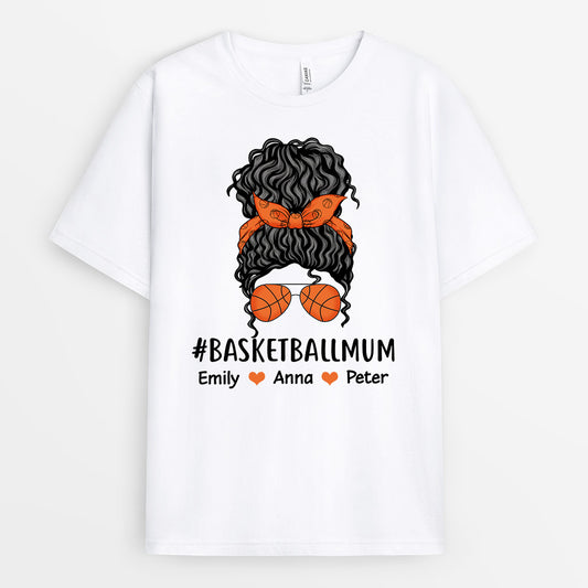 0910AUK1 Personalised T shirt Gifts Basketball Mum Grandma