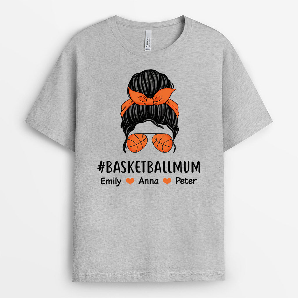 0910AUK2 Personalised T shirt Gifts Basketball Mum Grandma