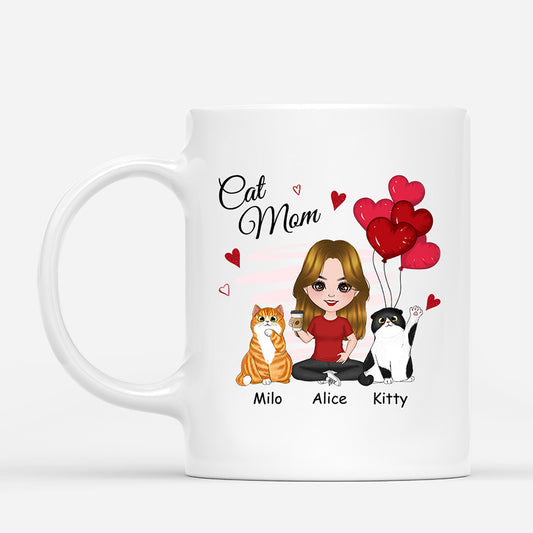 0916MUS1 Personalized Mugs Gifts Cat Mom Cat Lovers