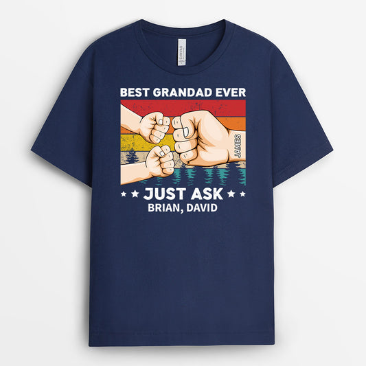 0927AUK1 Personalised T shirts Gifts Fist Bump Grandad Dad