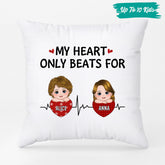 0928PUK2 Personalised Pillow Gifts Heartbeat Mum Dad
