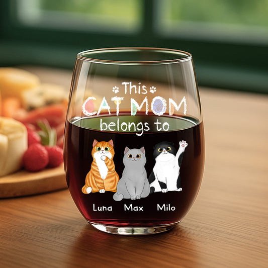 0938IUS2 personalized stemless wine glasses gifts for cat lovers 0938I8T8D