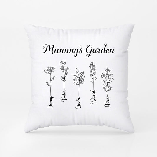 0985PUK1 Personalised Pillows Gifts Drawing Flowers Grandma Mum