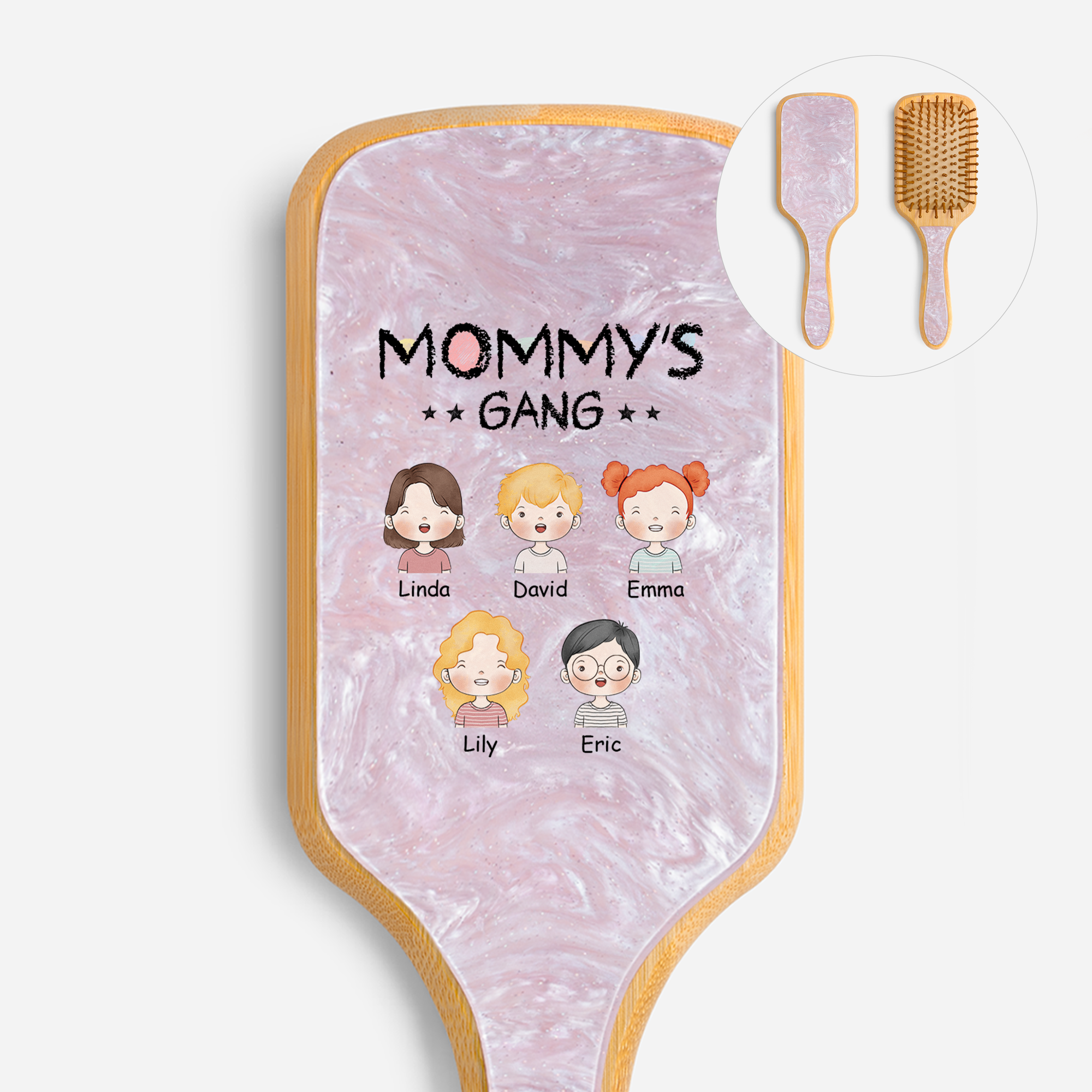 1017AUS1 grandma gang uv printed acetate hairbrush custom gifts for grandmamom 1017aqct8b