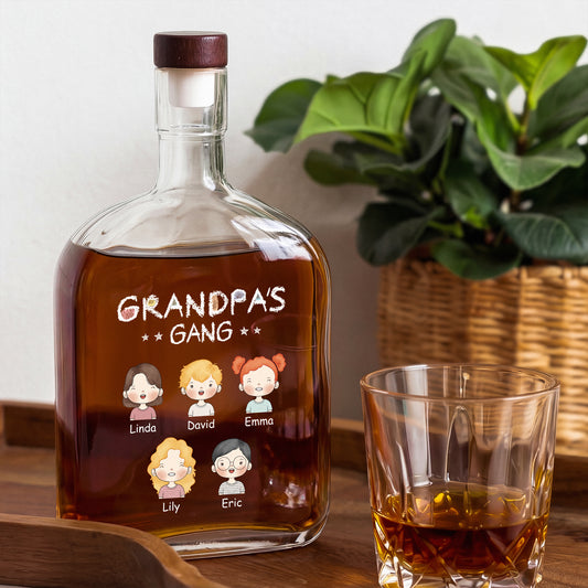 1017AUS2 daddy gang whiskey bottle personalized gift for dadgrandpa 1017aicp0b