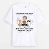 1046AUK2 Personalised T shirts Gifts Retirement Cat Cat Lovers