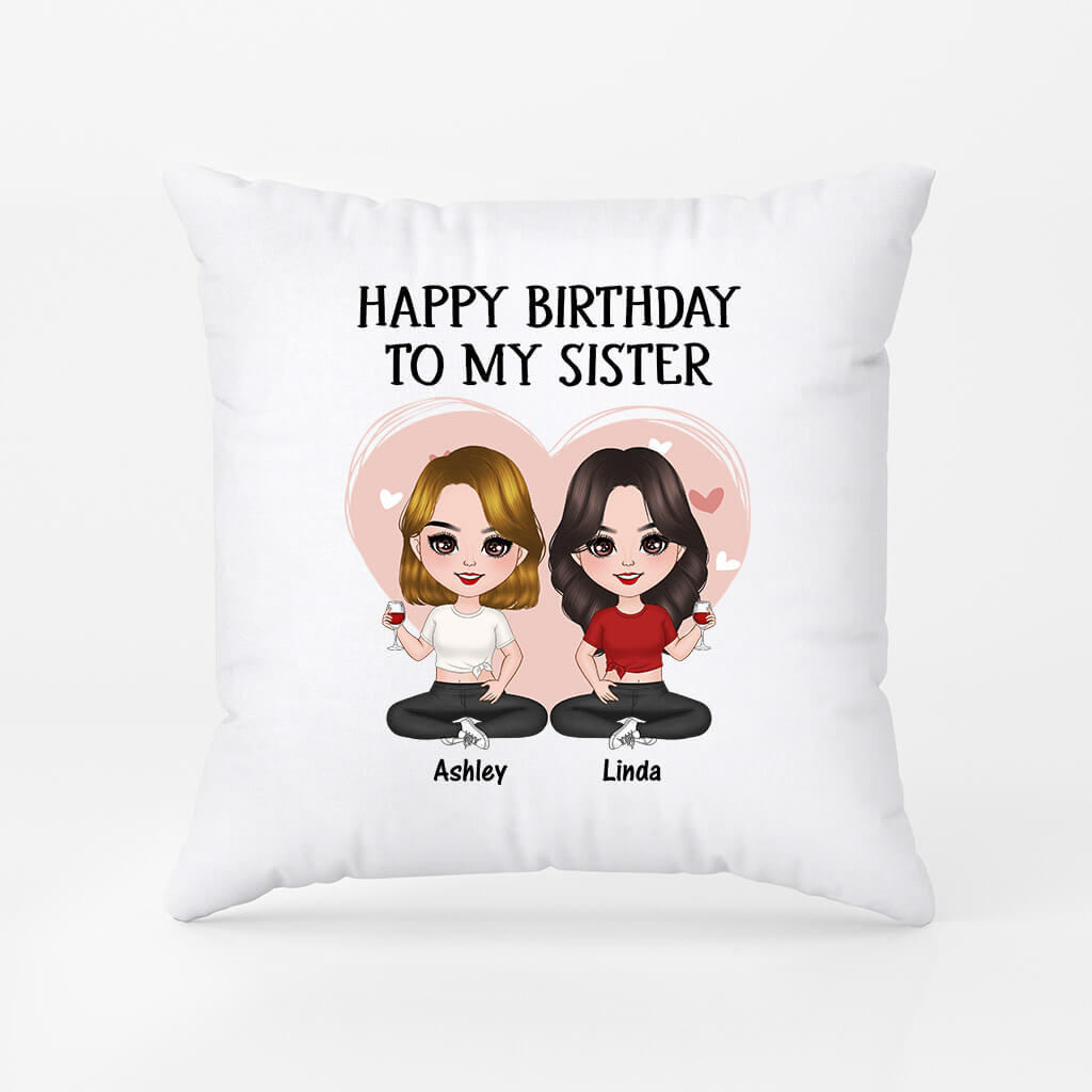 1055PUK1 Personalised Pillows Gifts Birthday Sister