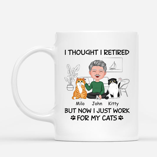 1060MUS1 Personalized Mugs Gifts Retired Cat Cat Lovers
