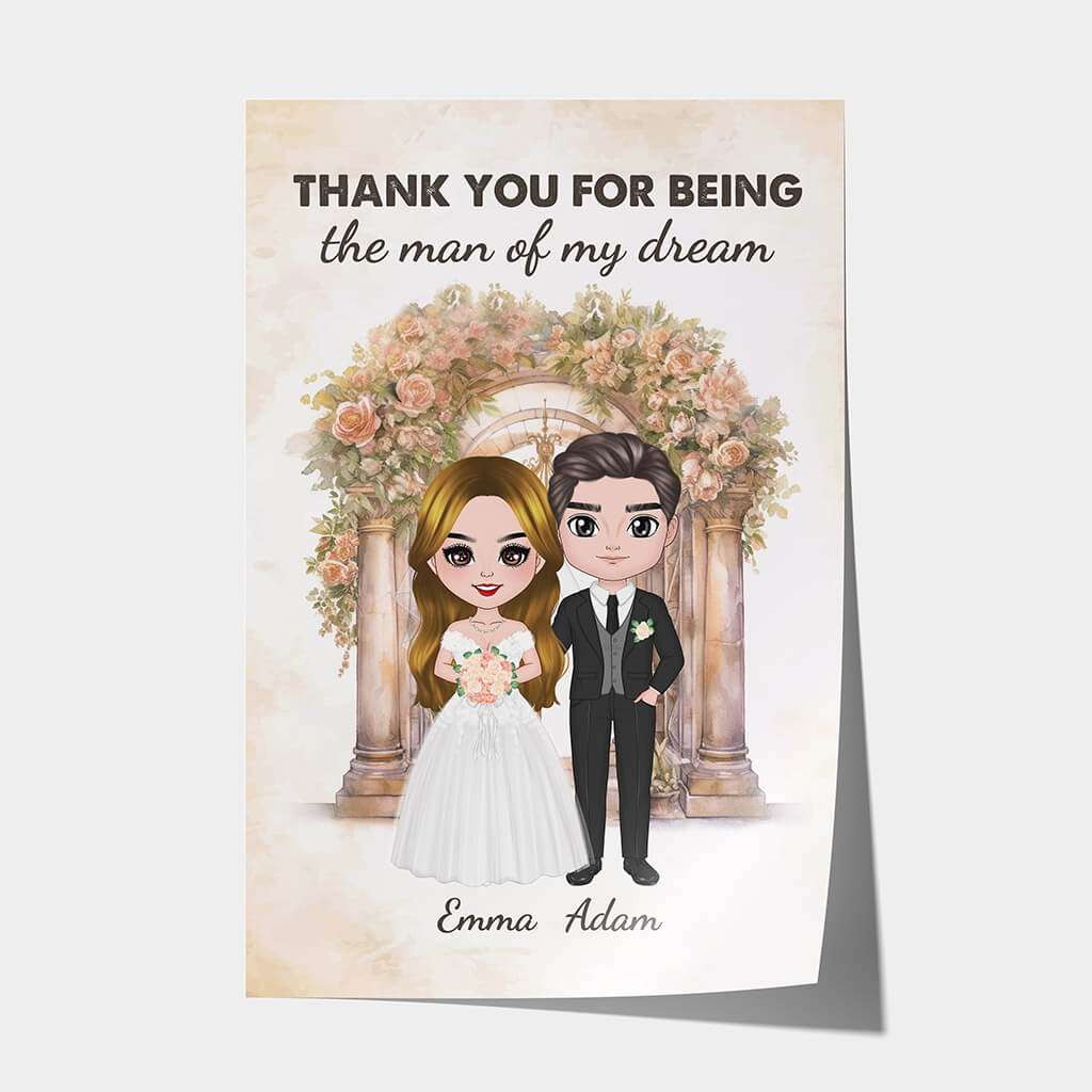 1089SUK1 Personalised Posters Gifts Thank You Couple Husband