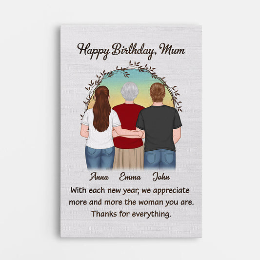 1091CUK1 Personalised Canvas Gifts Birthday Mum Grandm