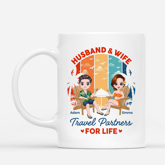 1092MUS1 Personalized Mugs Gifts Beach Travel Husband Wife Couple