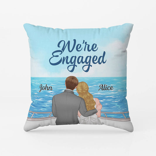 1102PUK1 Personalised Pillows Gifts Engagement Couple
