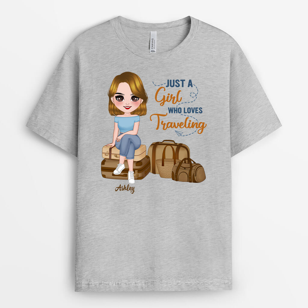 1103AUK1 Personalised T shirts Gifts Travelling Her