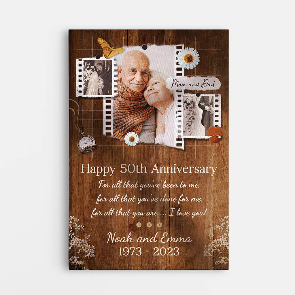 1132CUK1 Personalised Canvas Gifts Anniversary Mom Dad Couples