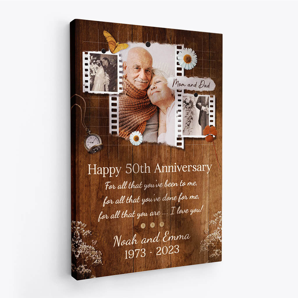 1132CUK2 Personalised Canvas Gifts Anniversary Mom Dad Couples