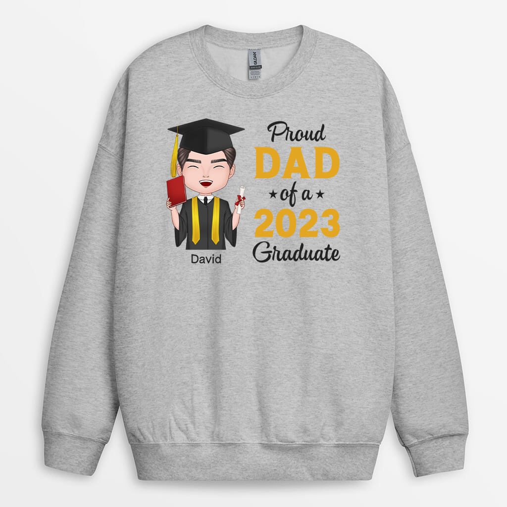 1138WUK1 Personalised Gifts Sweatshirt Proud Dad Mum Graduate