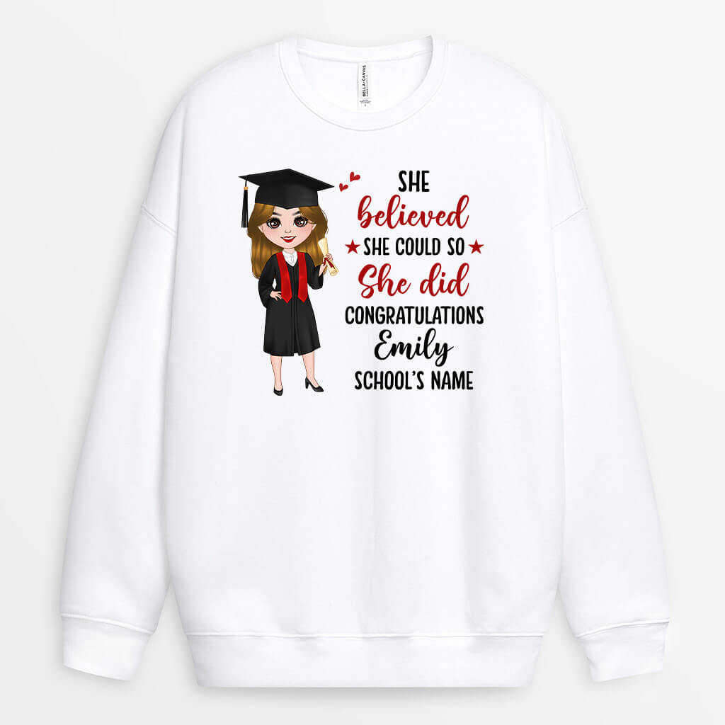 1140WUK2 Personalised Sweatshirt Gifts Graduation Her