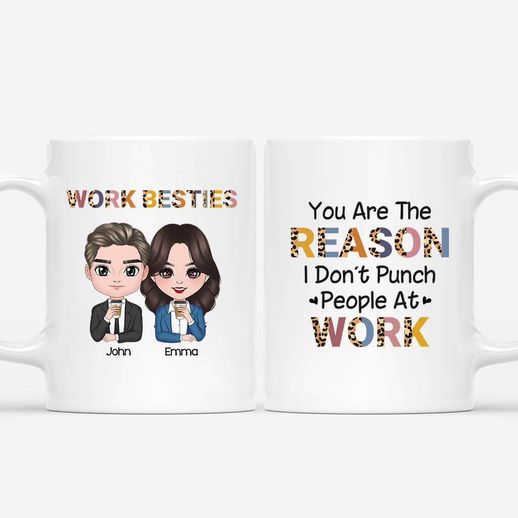 1154MUK1 Personalised Mugs Gifts Punch Work Besties Coworkers