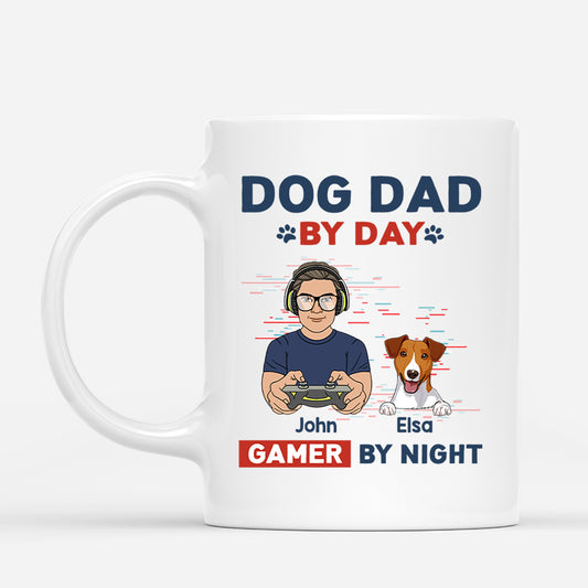 1161MUS1 Personalized Mugs Gifts Gaming Dad DogLover