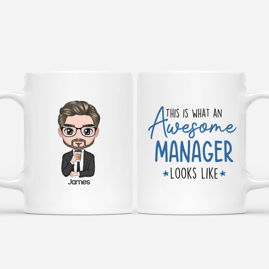 1171MUK1 Personalised Mugs Gifts Awesome Manager