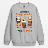 1208WUK2 Personalised Sweatshirt Gifts Pumpkin Cat Lovers