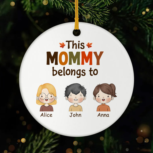1215OUS1 personalized christmas gift this mom dad belongs to ceramic ornament 1215O3L8A1