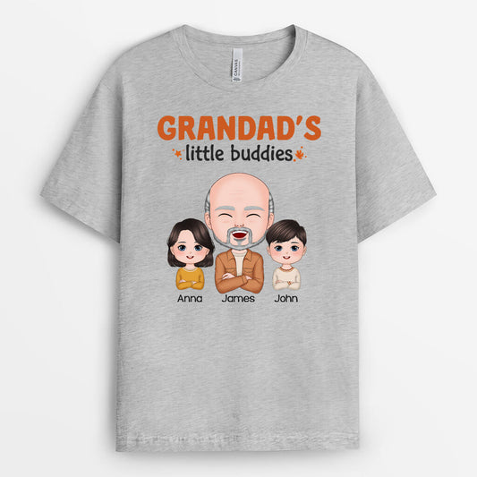 1219AUK2 Personalised T Shirts Gifts Little Buddies Dad