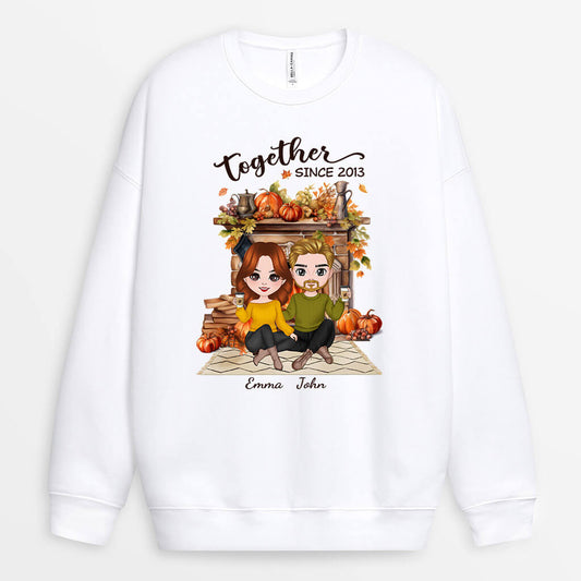 1220WUK1 Personalised Sweatshirts Gifts Fall Season Couples
