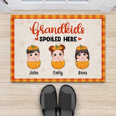 1226DUK2 Personalised Door Mat Gifts Pumpkins Grandkids