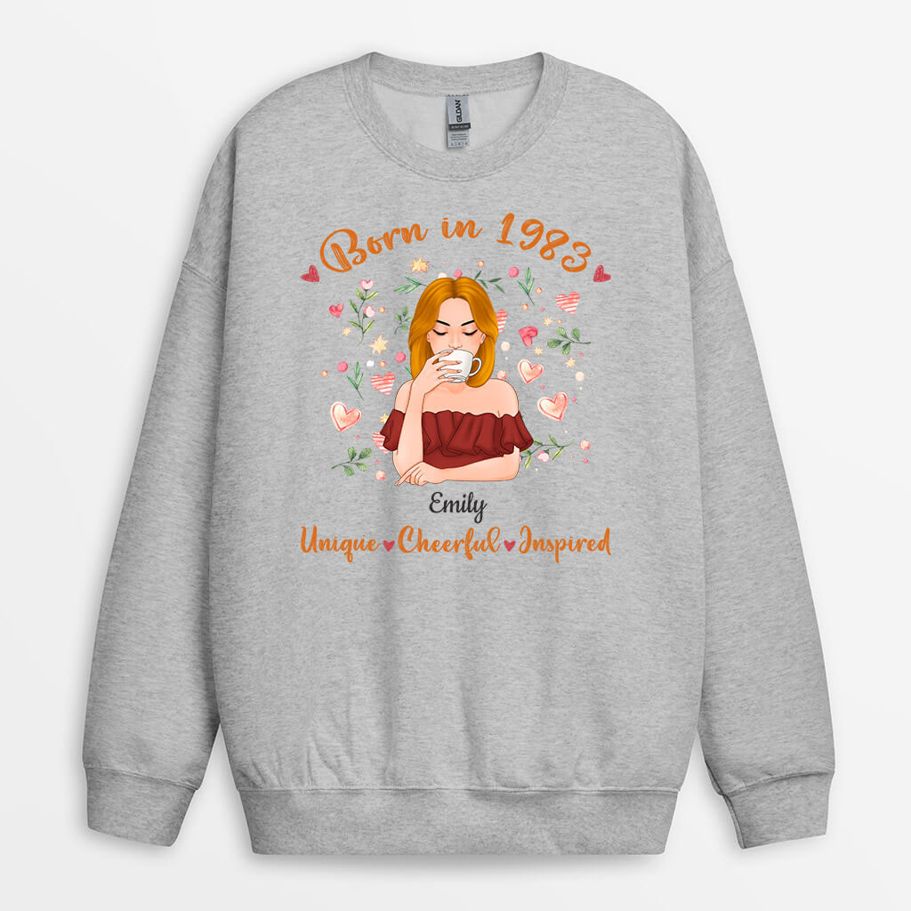 1232WUK2 personalised born in 1993 sweatshirt
