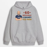 1239HUK2 personalised 70 officially grumpy old man hoodie t shirt