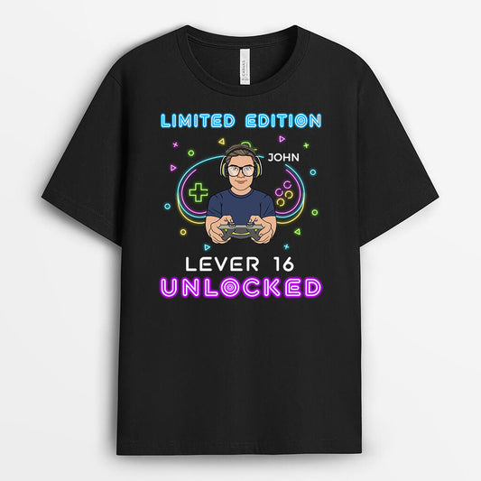 1241auk1 personalised level 18 unlocked t shirt