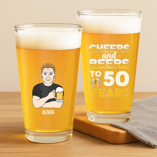 1243IUS2 personalized 50th birthday gifts for men birthday beer glasses 1243IKM8B
