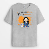 1244AUK2 personalised 18 and still believe in unicorn t shirt