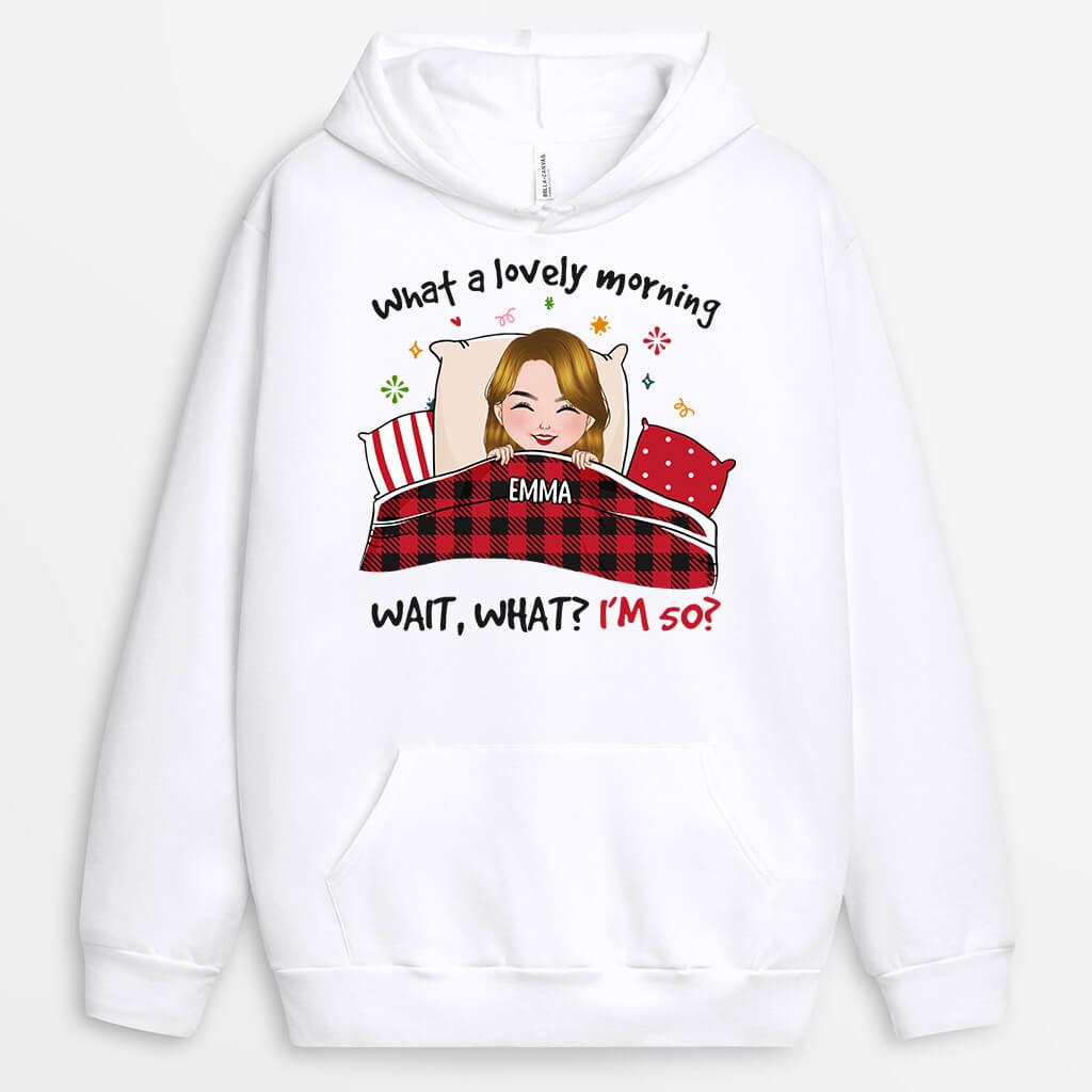 1245huk2 personalised what a lovely morning 40th birthday hoodie