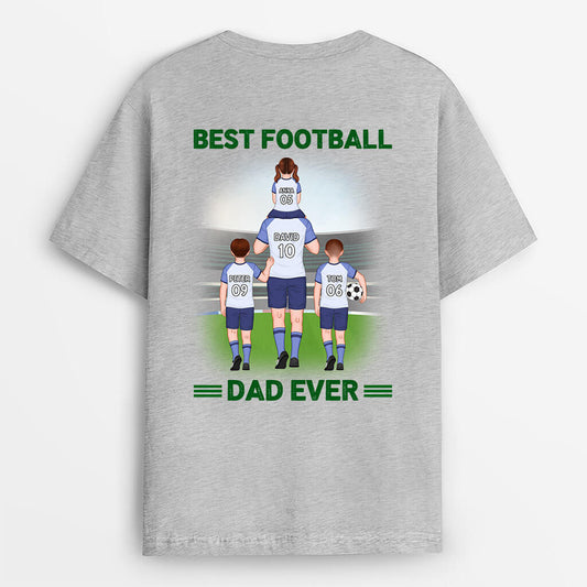 1256huk1 personalised best football dad ever t shirt