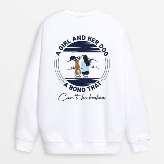 1264WUK1 personalised girl and her dog sweatshirt