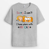 1287AUK2 personalised i have plans with my cat t shirt