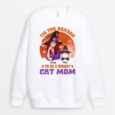 1293WUK2 personalised tis the season to be spooky cat mom sweatshirt